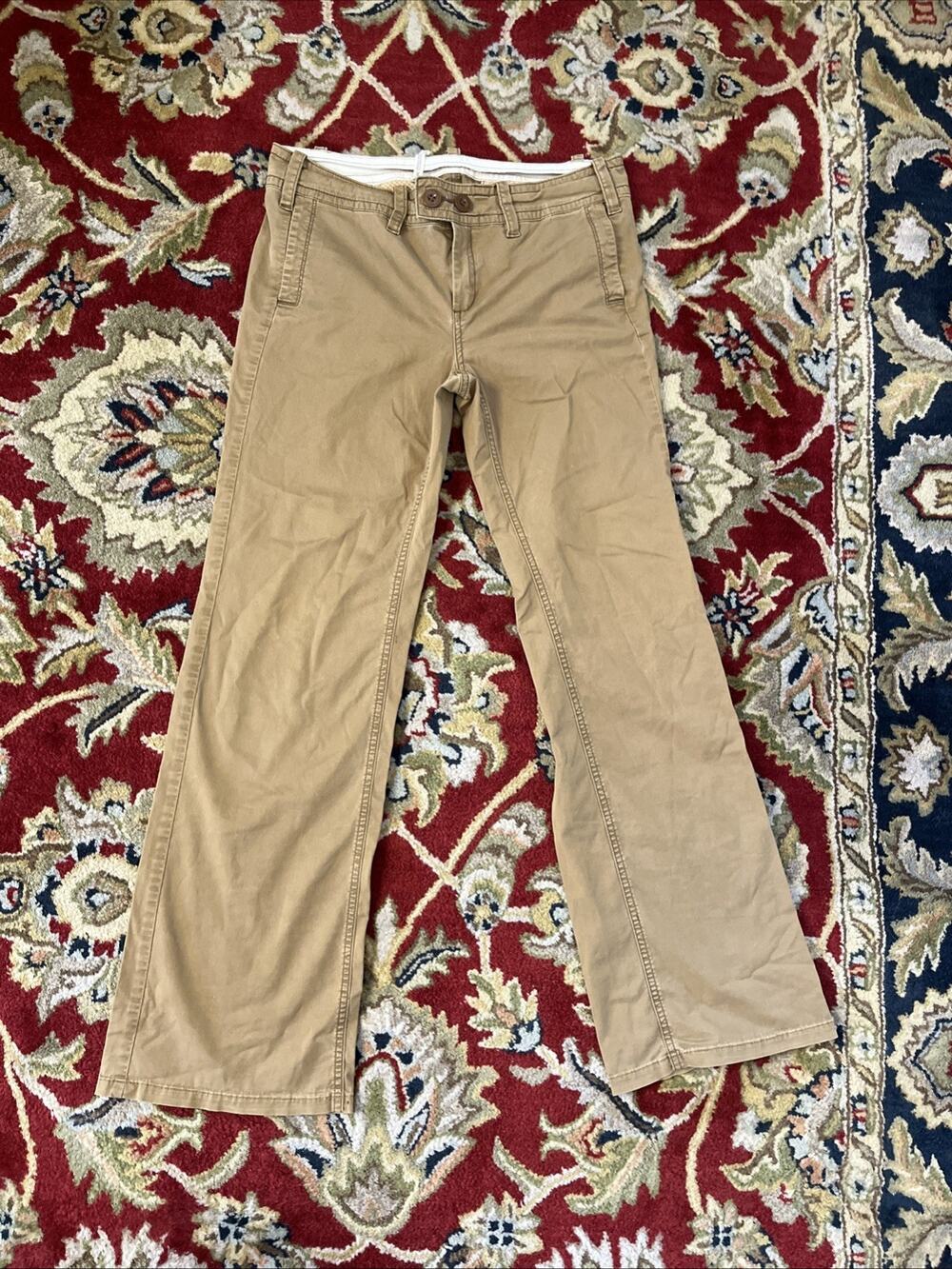 Anthropologie Paper Boy Womens Pants Sz 8 Chino Cotton Blend Low Rise Flare